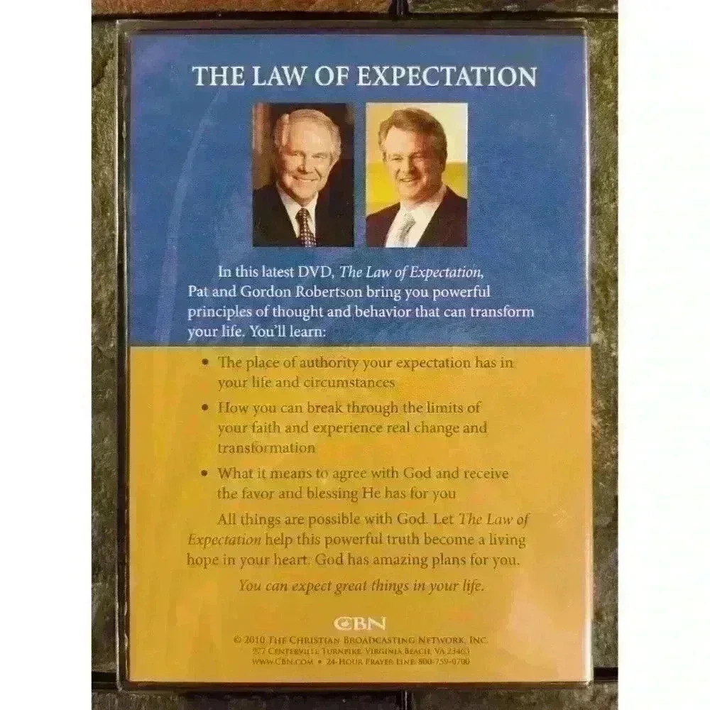 The Law of Expectation: Expect Great Things (CBN DVD) Pat & Gordon Robertson NEW - Picture 2 of 4